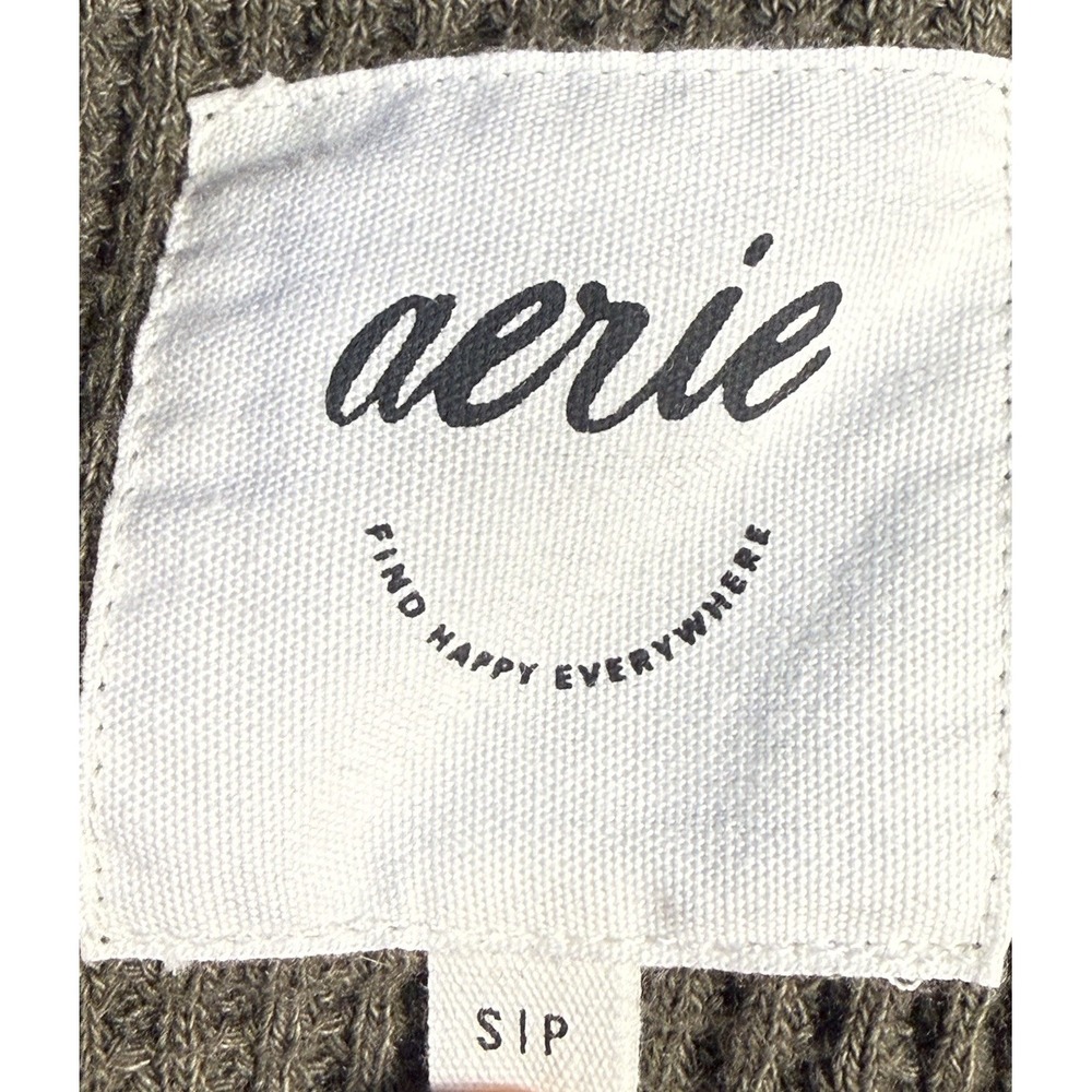 Aerie Waffle Knit LumberJane Oversized Button Down Green Shacket Womens Small - Picture 3 of 6